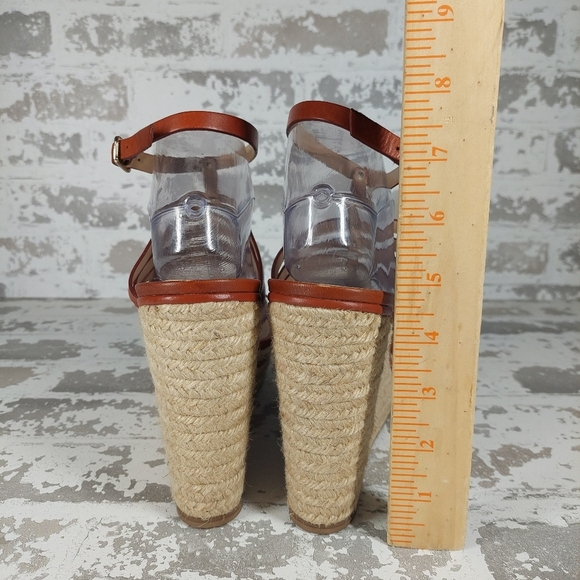 Diane Von Furstenberg Brown Strappy Ankle Buckle Espadrilles Wedges V97 - Picture 6 of 9